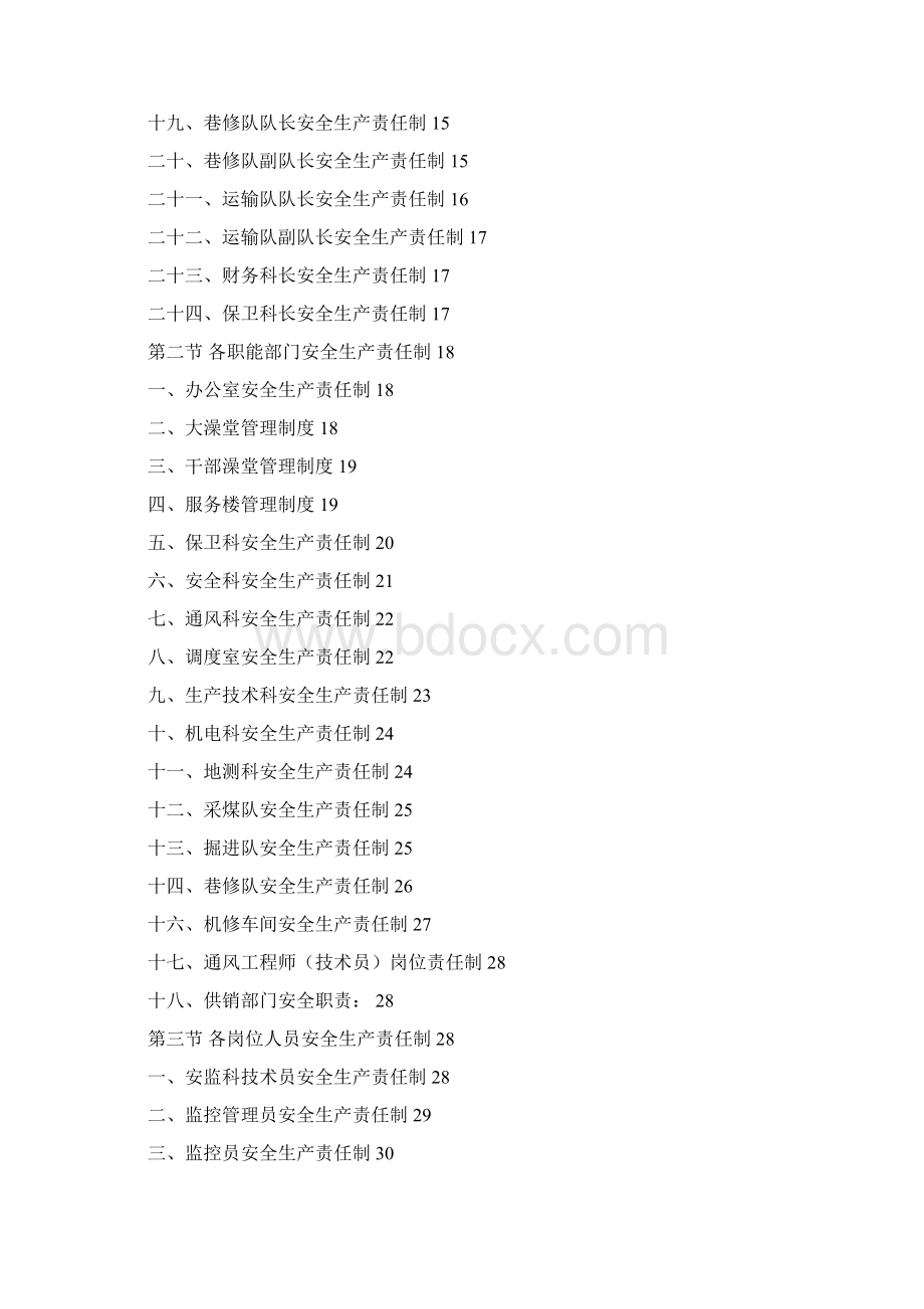 云脚煤矿各级领导岗位人员职能机构安全生产责任制Word格式.docx_第2页