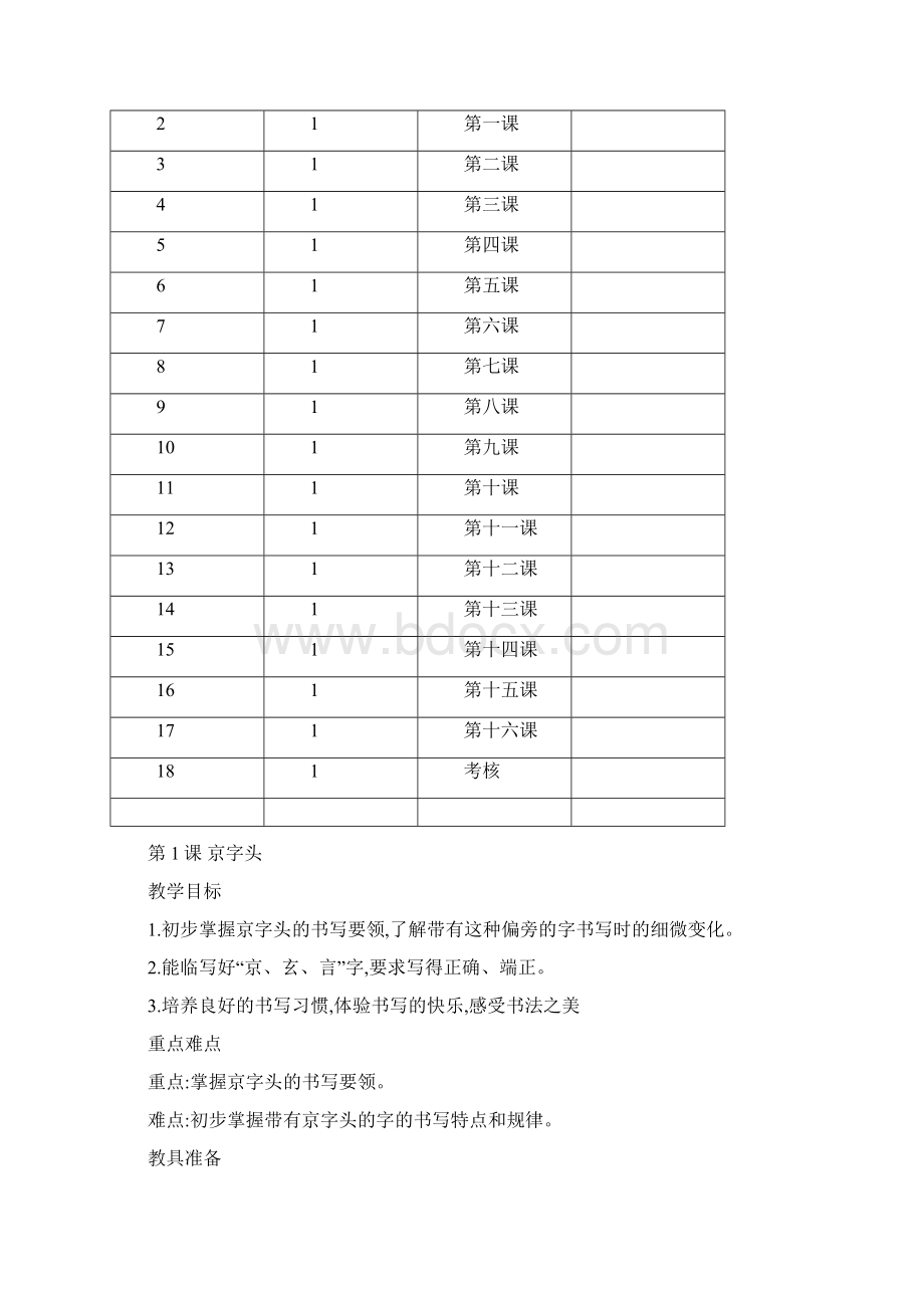 五下书法教案Word文档格式.docx_第2页