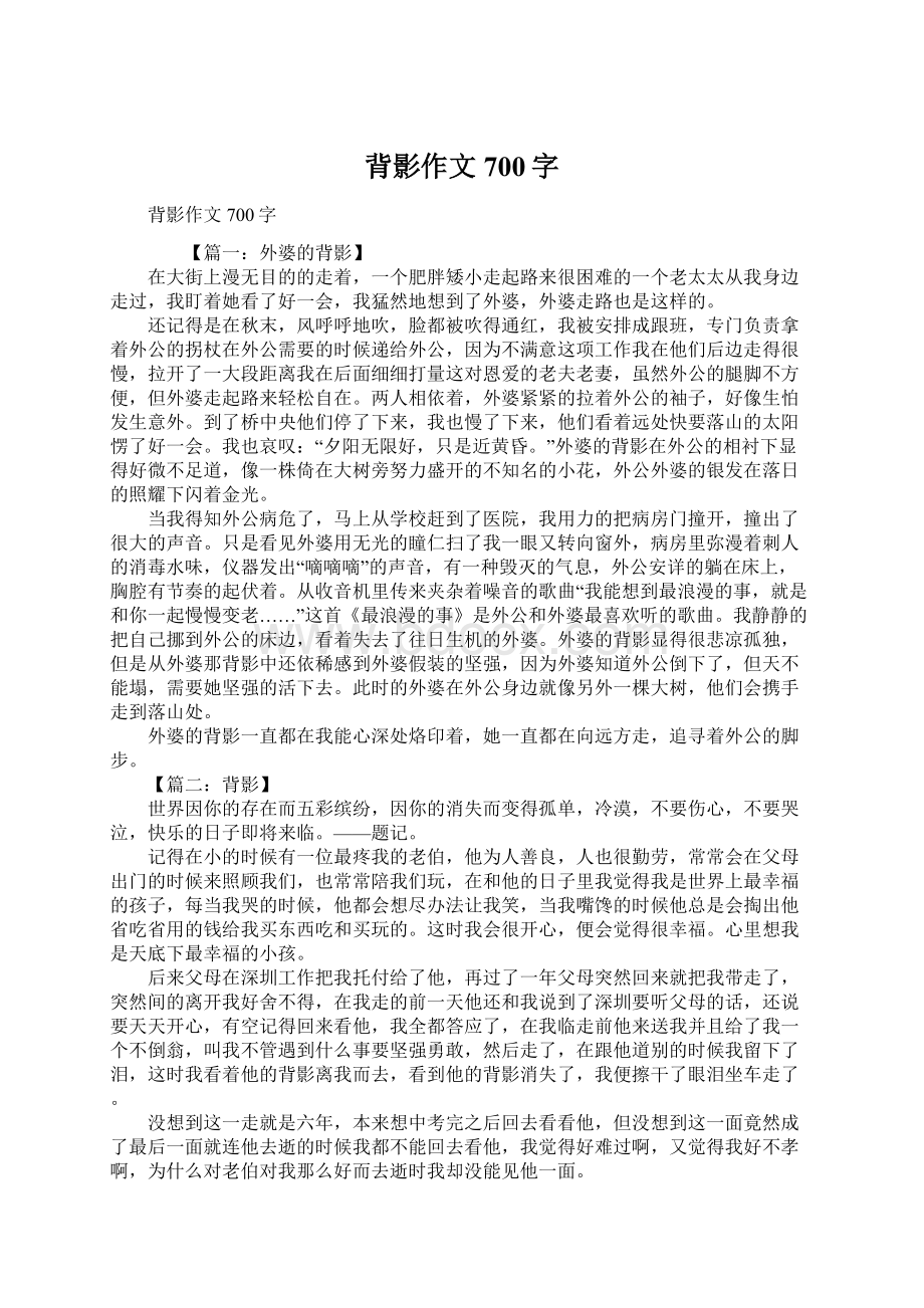 背影作文700字文档格式.docx_第1页