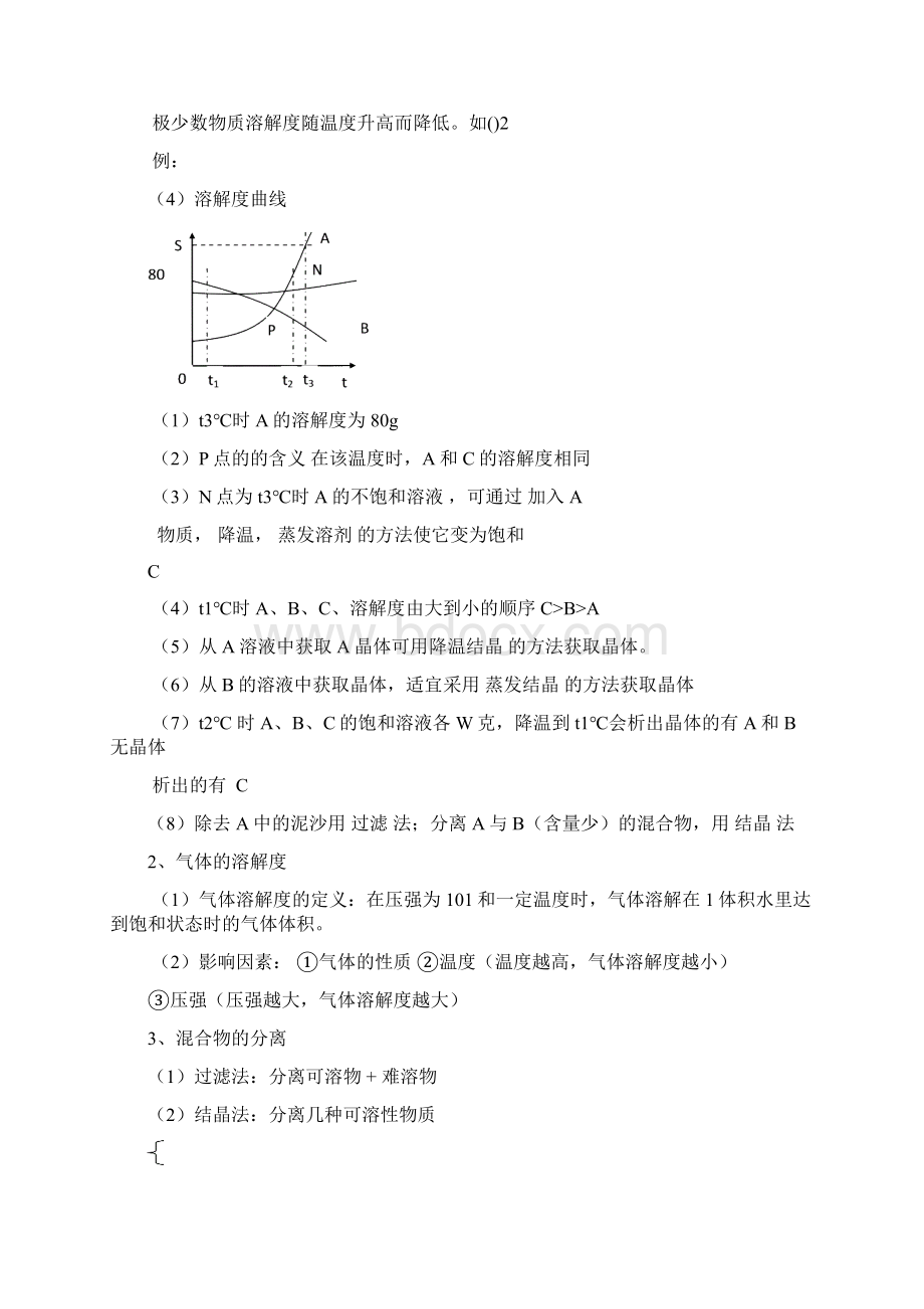 初三化学溶解度专题复习题含标准答案Word下载.docx_第3页