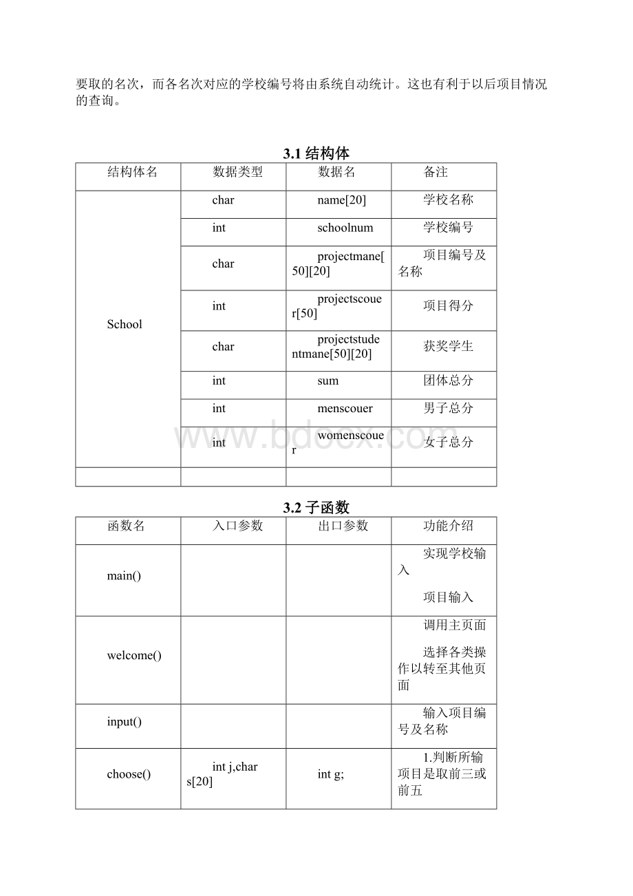 大数据结构实验运动会分数统计实验报告材料Word文档格式.docx_第2页