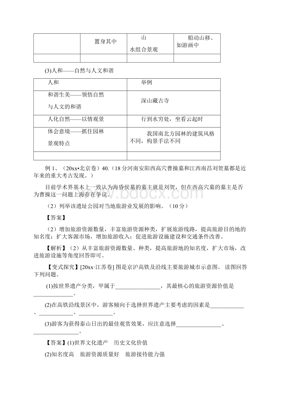 学年度高考地理考点解读 命题热点突破专题12旅游地理.docx_第3页