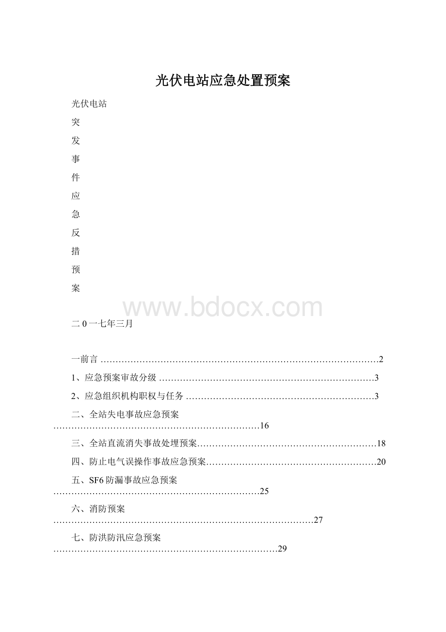 光伏电站应急处置预案Word格式文档下载.docx_第1页