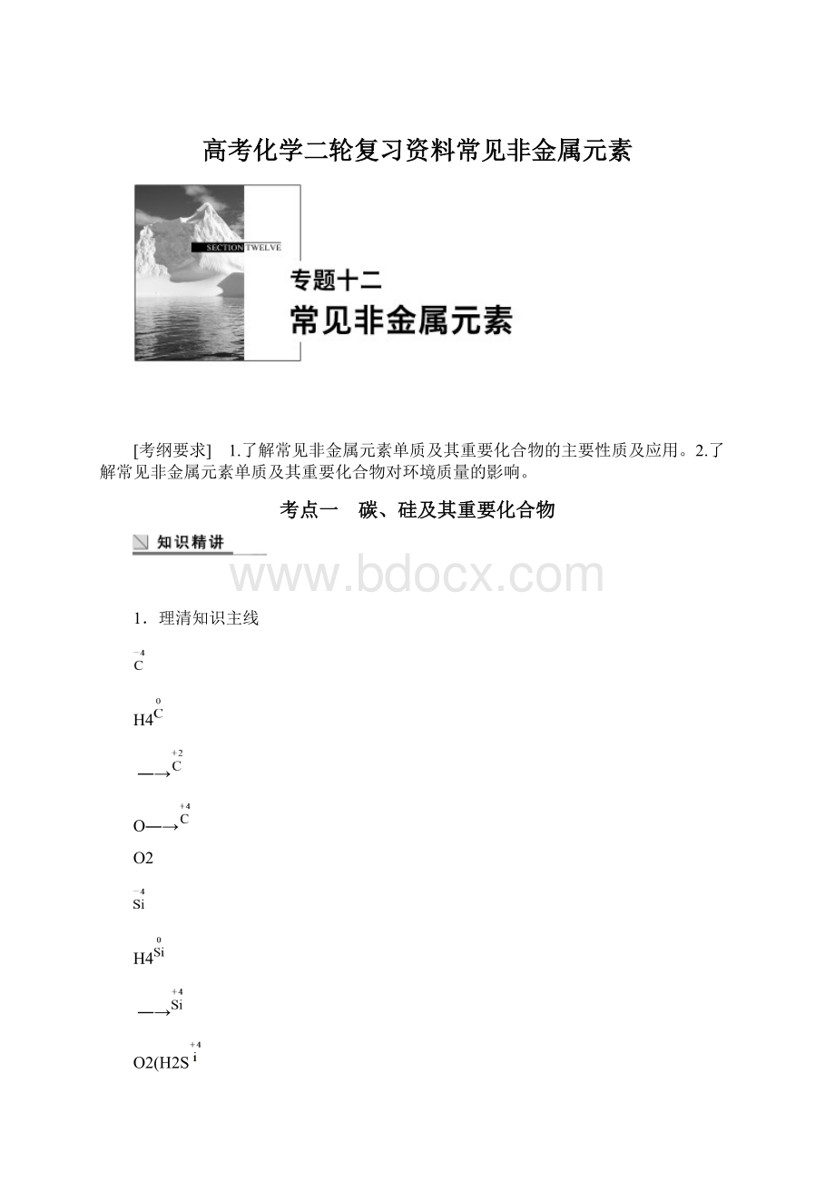 高考化学二轮复习资料常见非金属元素文档格式.docx