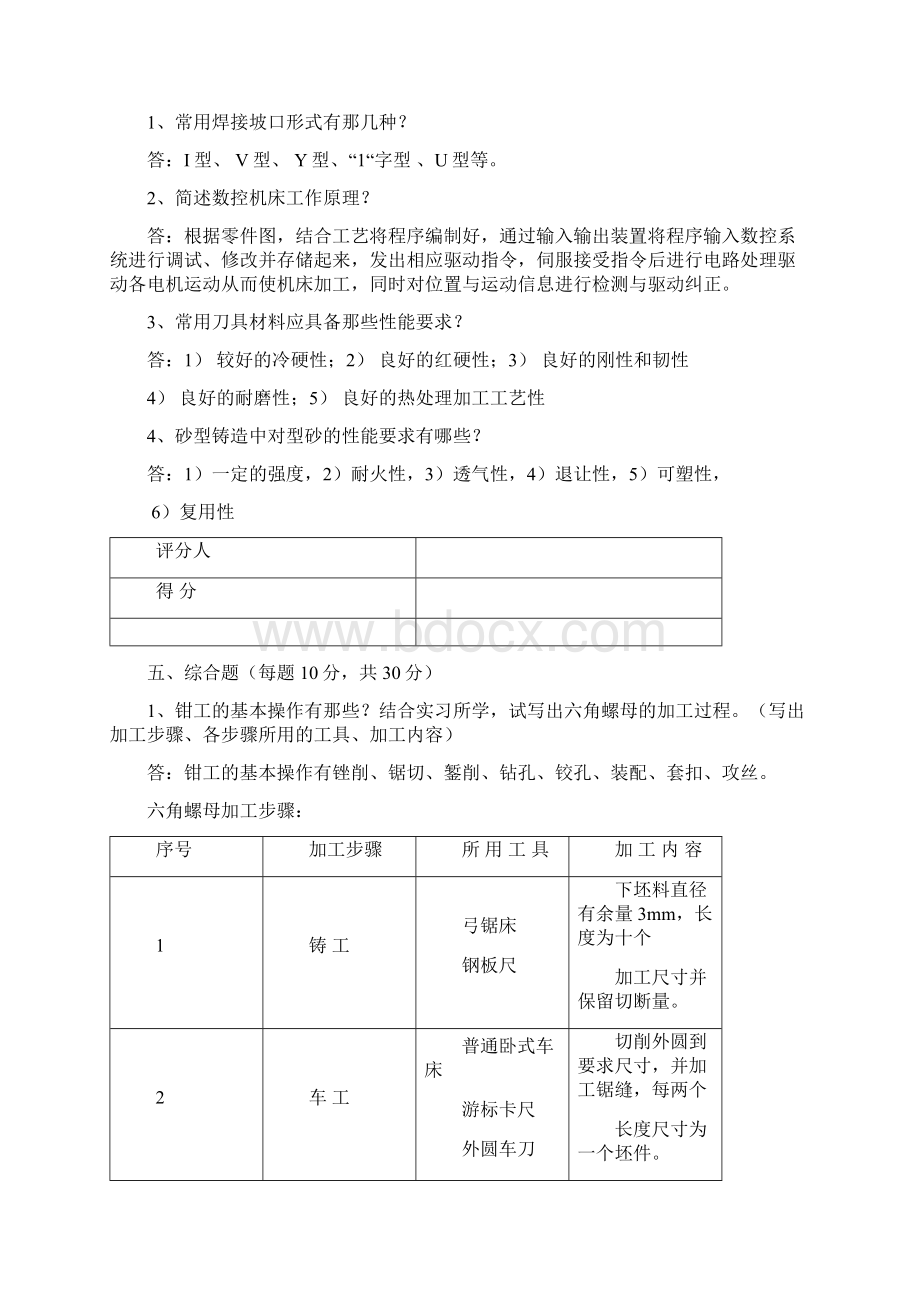 金工实习试题及答案Word文档下载推荐.docx_第3页