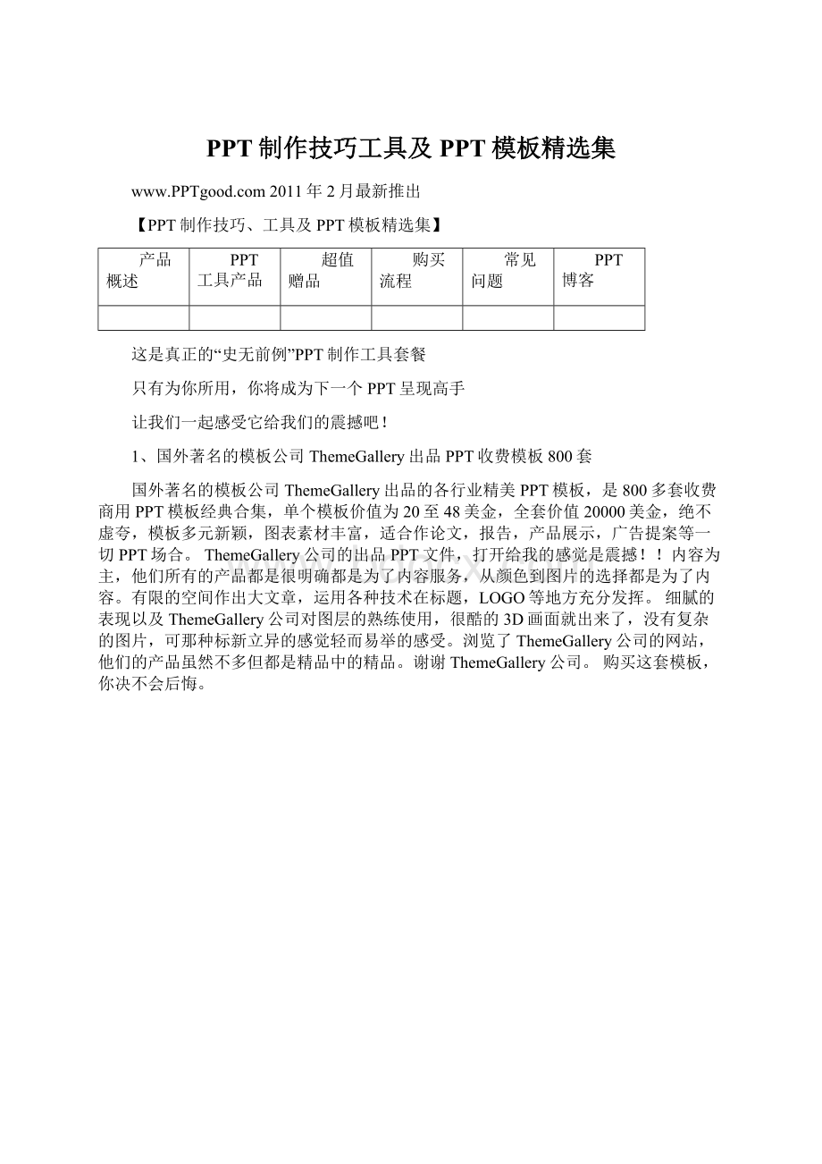 PPT制作技巧工具及PPT模板精选集.docx