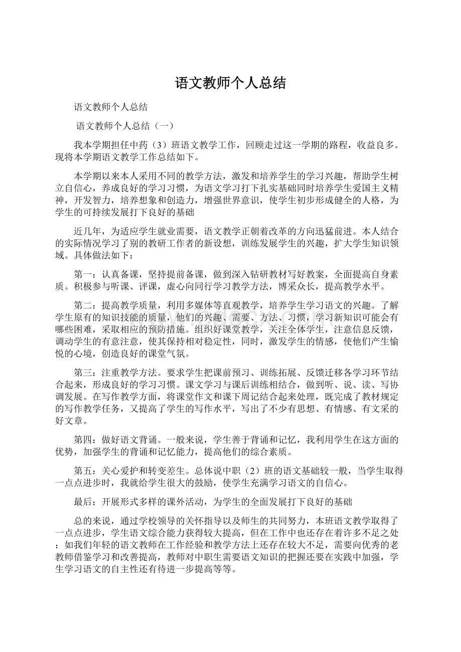 语文教师个人总结.docx