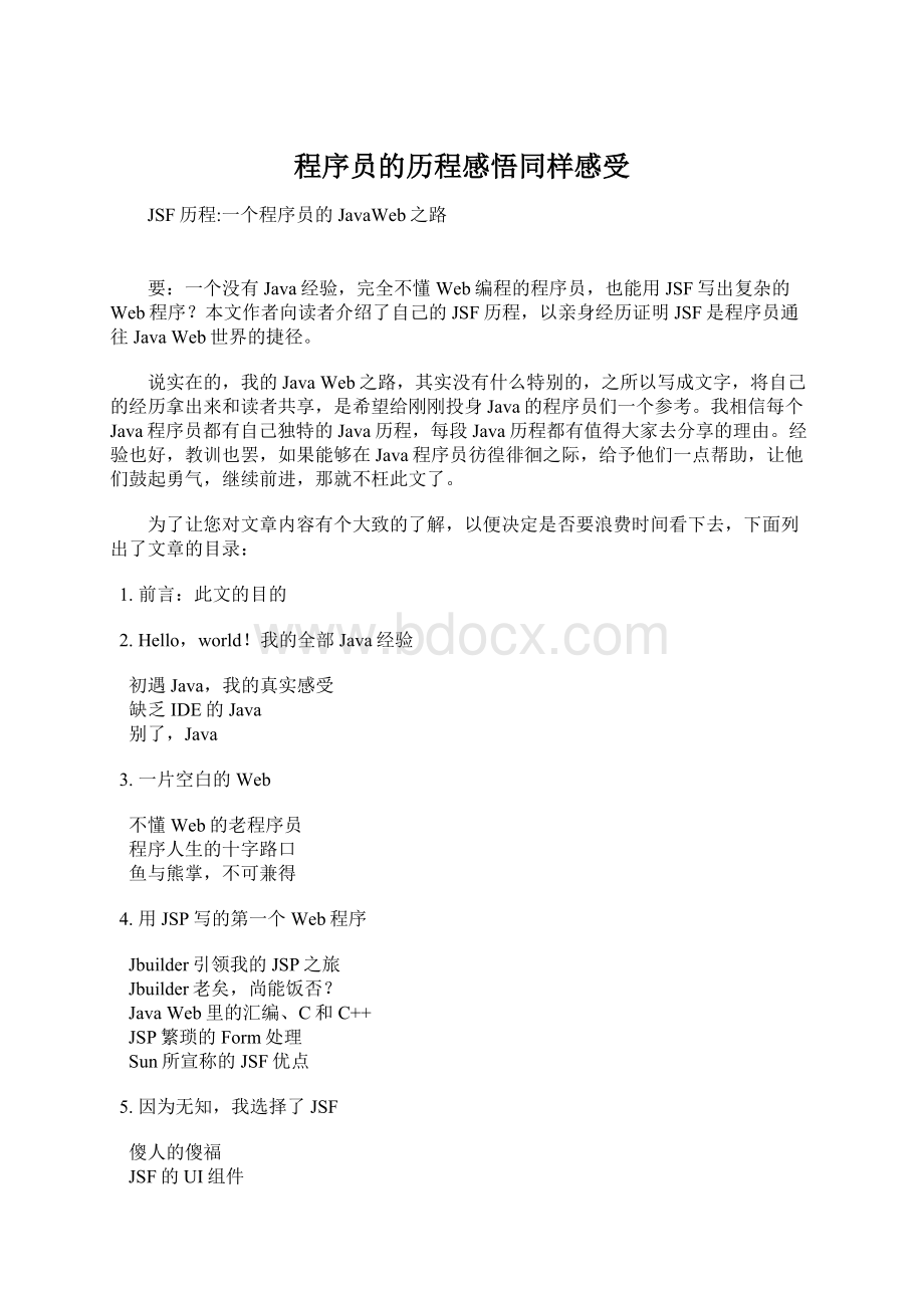 程序员的历程感悟同样感受Word格式文档下载.docx_第1页