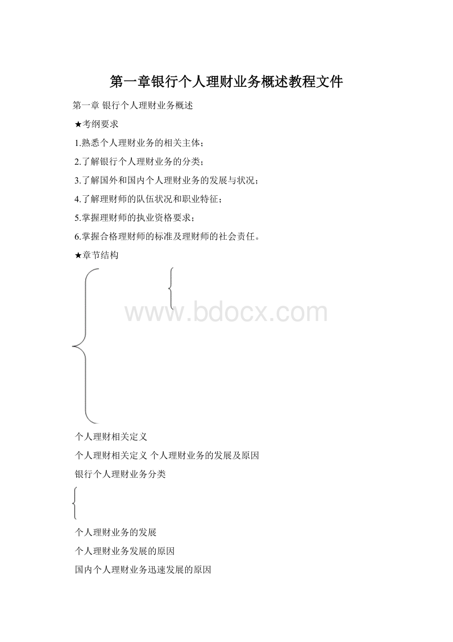 第一章银行个人理财业务概述教程文件.docx_第1页