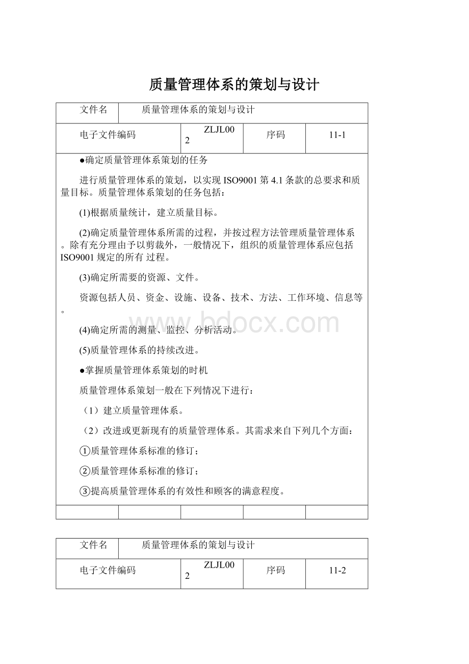 质量管理体系的策划与设计.docx