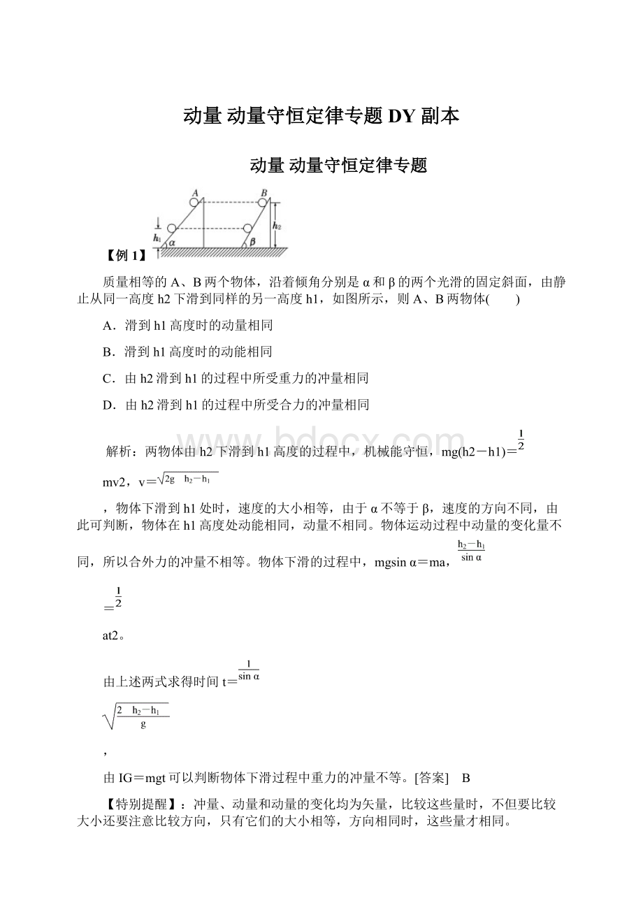 动量 动量守恒定律专题DY副本.docx_第1页