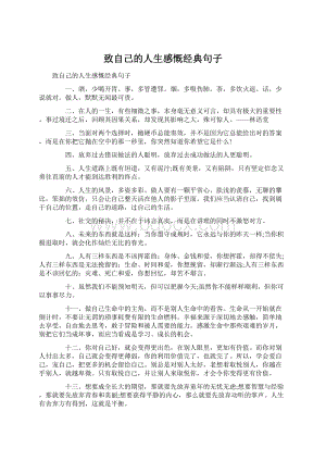 致自己的人生感慨经典句子Word格式文档下载.docx