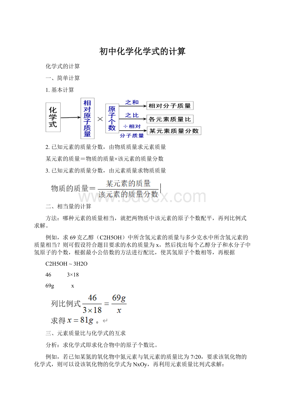 初中化学化学式的计算.docx_第1页