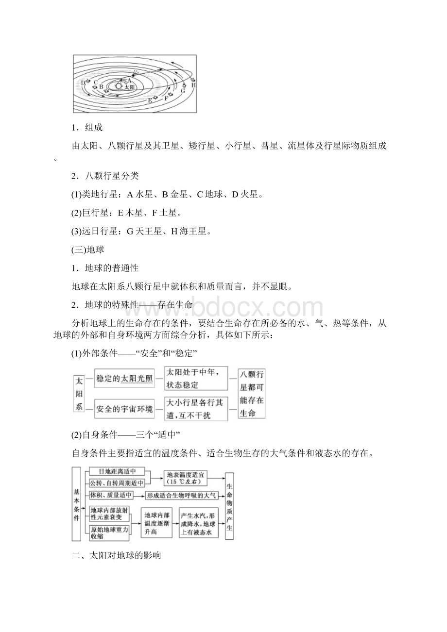 高考地理第一章宇宙中的地球含地球和地图第三讲地球在宇宙中太阳对地球的影响地球的圈层结构精选教案.docx_第2页