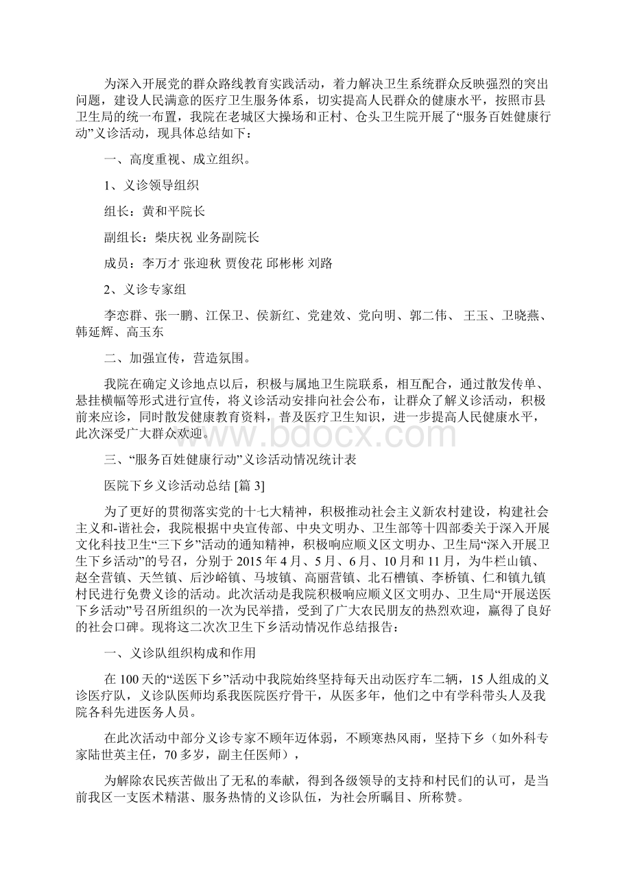 医院下乡义诊活动总结文档格式.docx_第3页