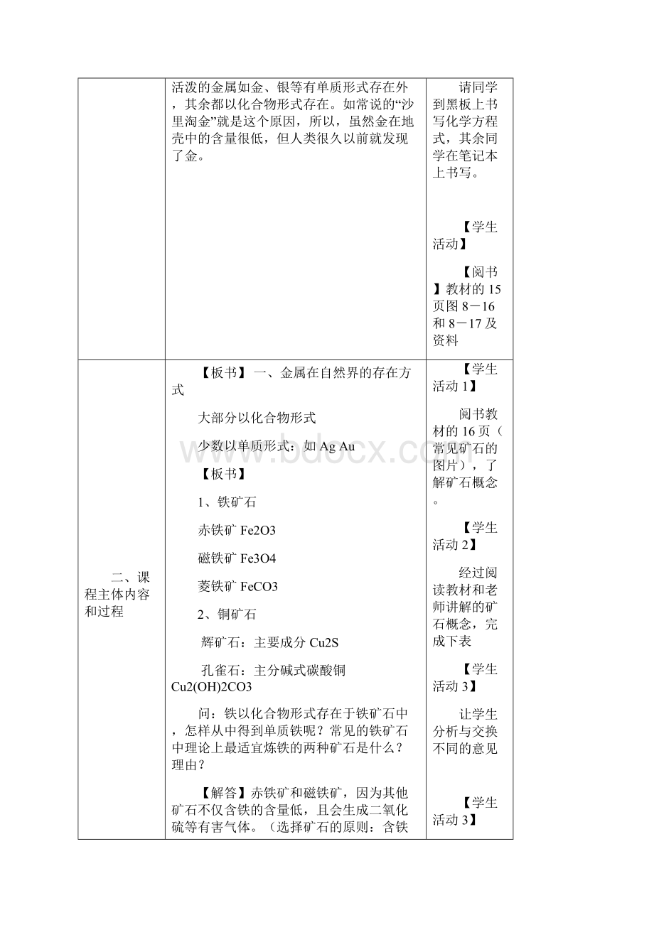 金属资源利用和保护教案标准版Word文档格式.docx_第2页