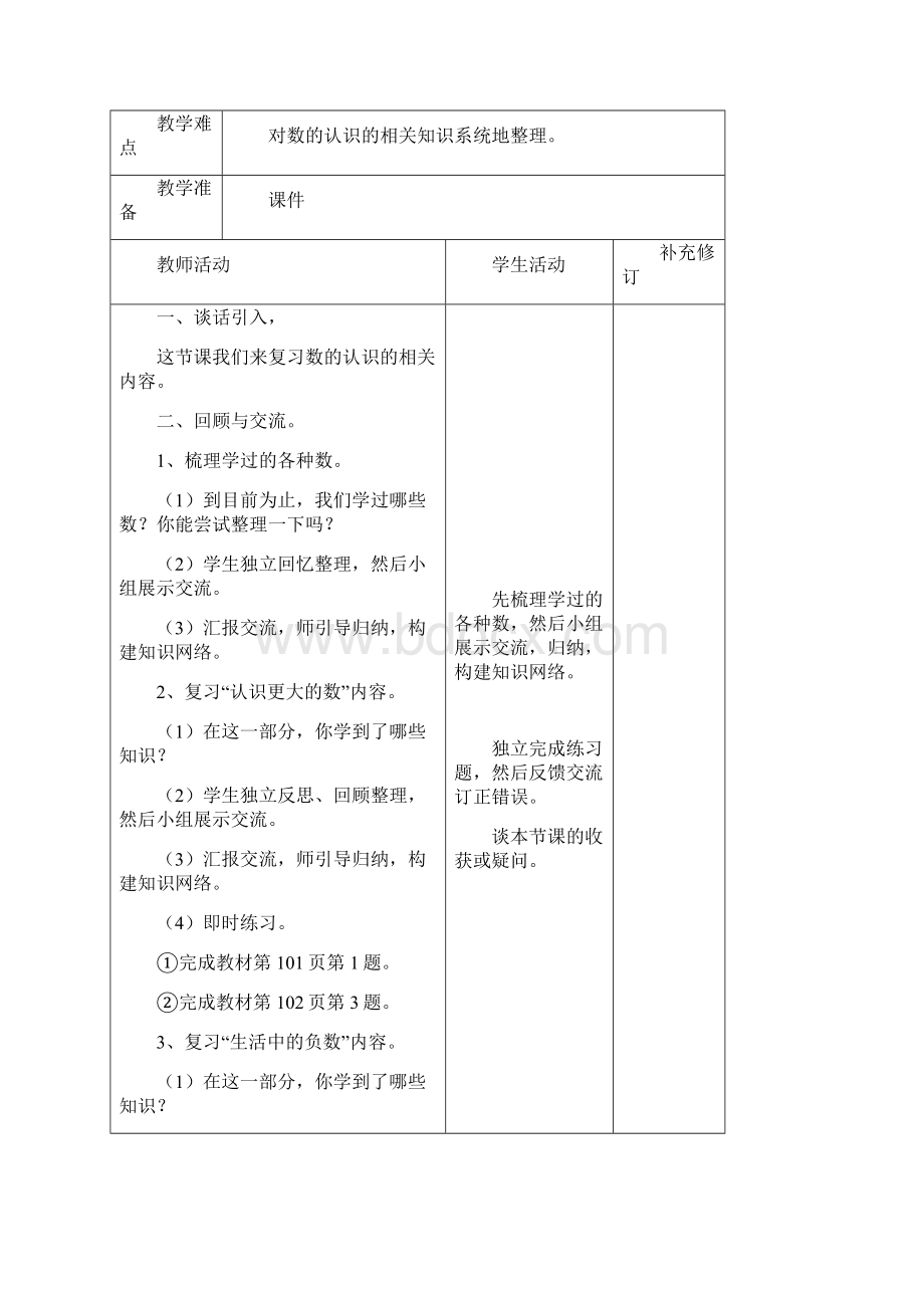 7A版北师大版小学四年级数学上册总复习教案全册文档格式.docx_第3页