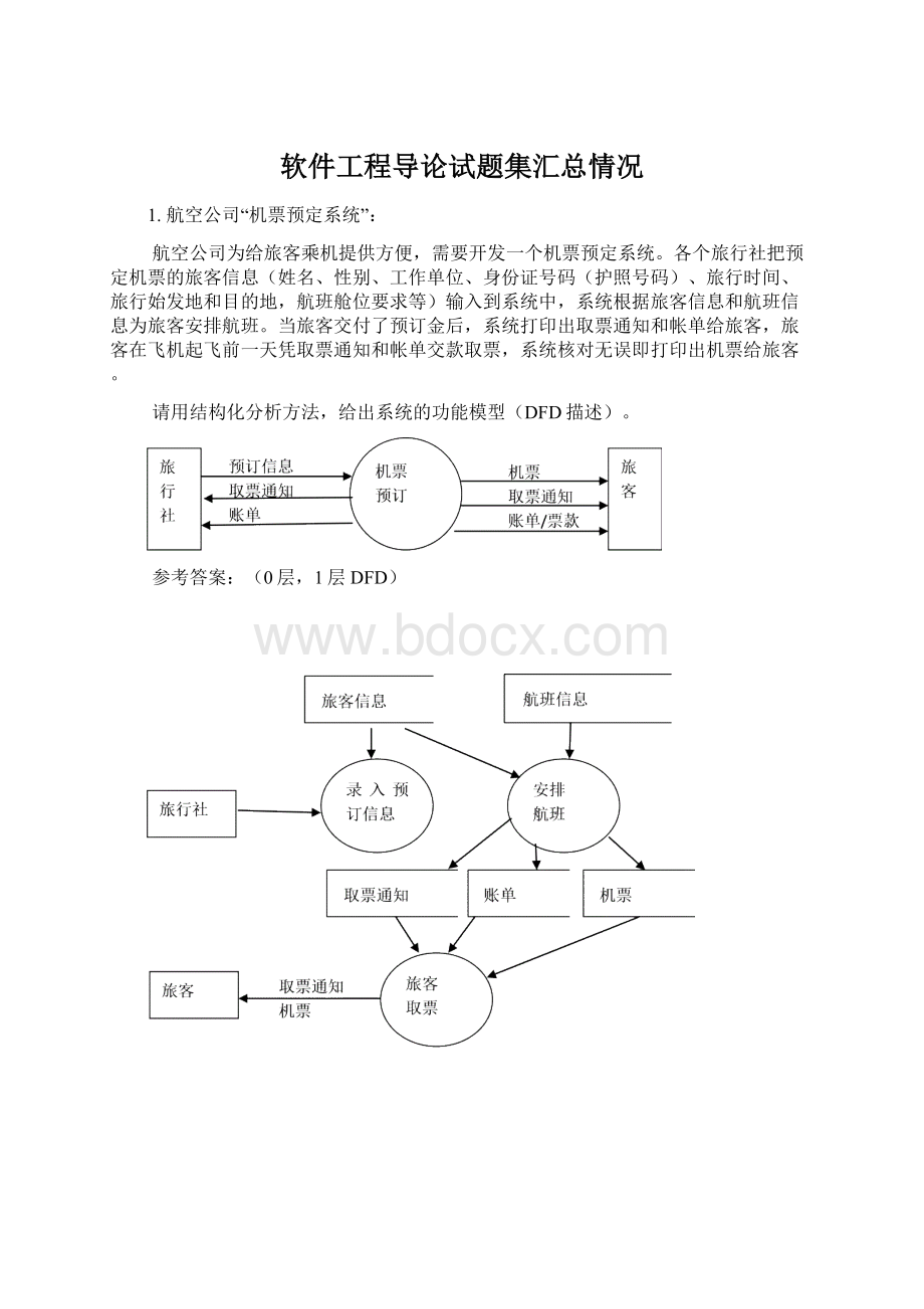 软件工程导论试题集汇总情况.docx