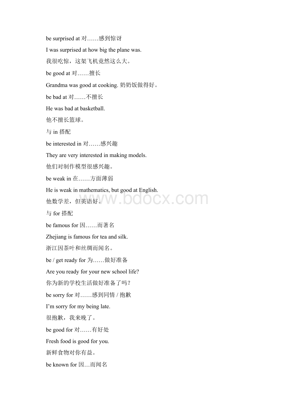 中考年必备常见的形容词介词搭配Word格式.docx_第2页