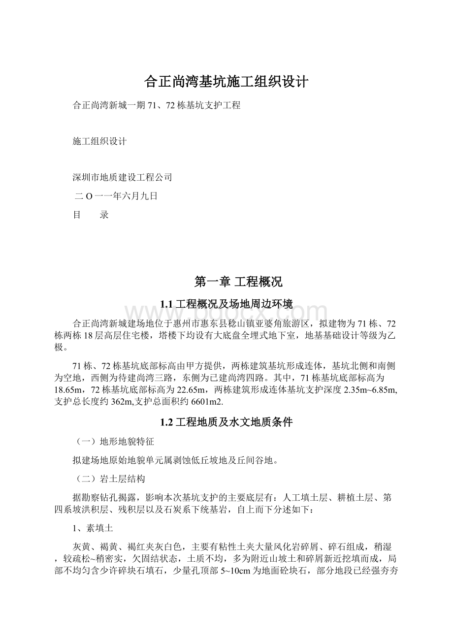 合正尚湾基坑施工组织设计Word文档格式.docx