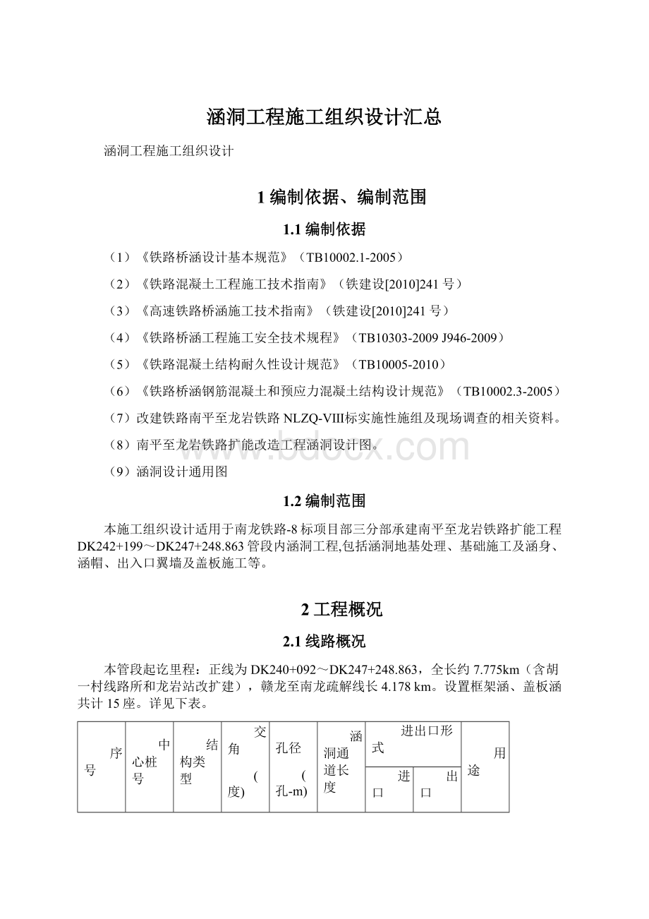 涵洞工程施工组织设计汇总.docx_第1页