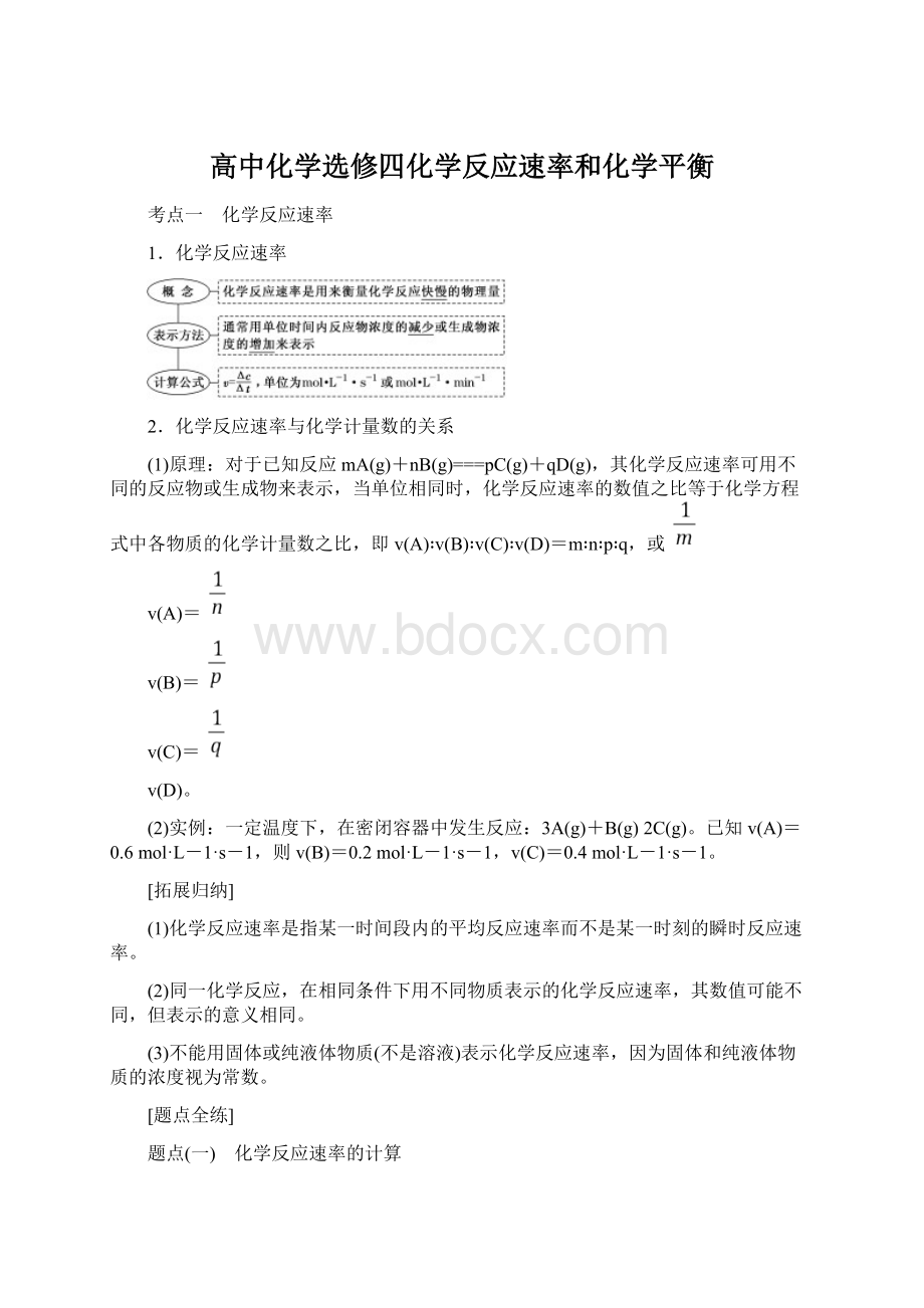 高中化学选修四化学反应速率和化学平衡.docx_第1页