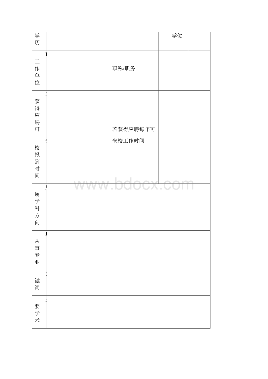 南京航空航天大学高层次人才聘用申请表模板.docx_第2页