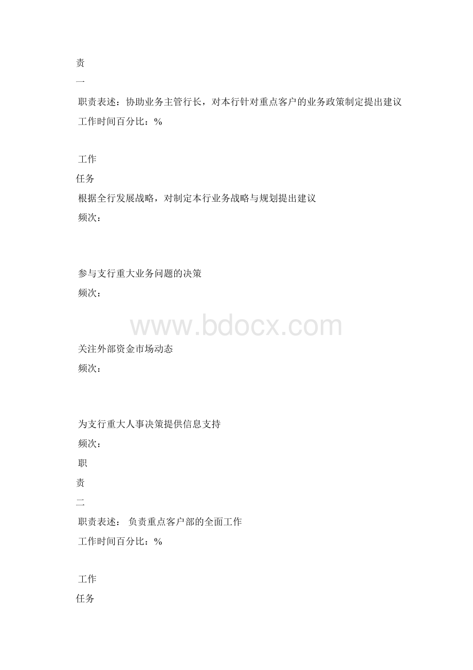 某市商业银行重点客户部经理职务说明书.docx_第2页