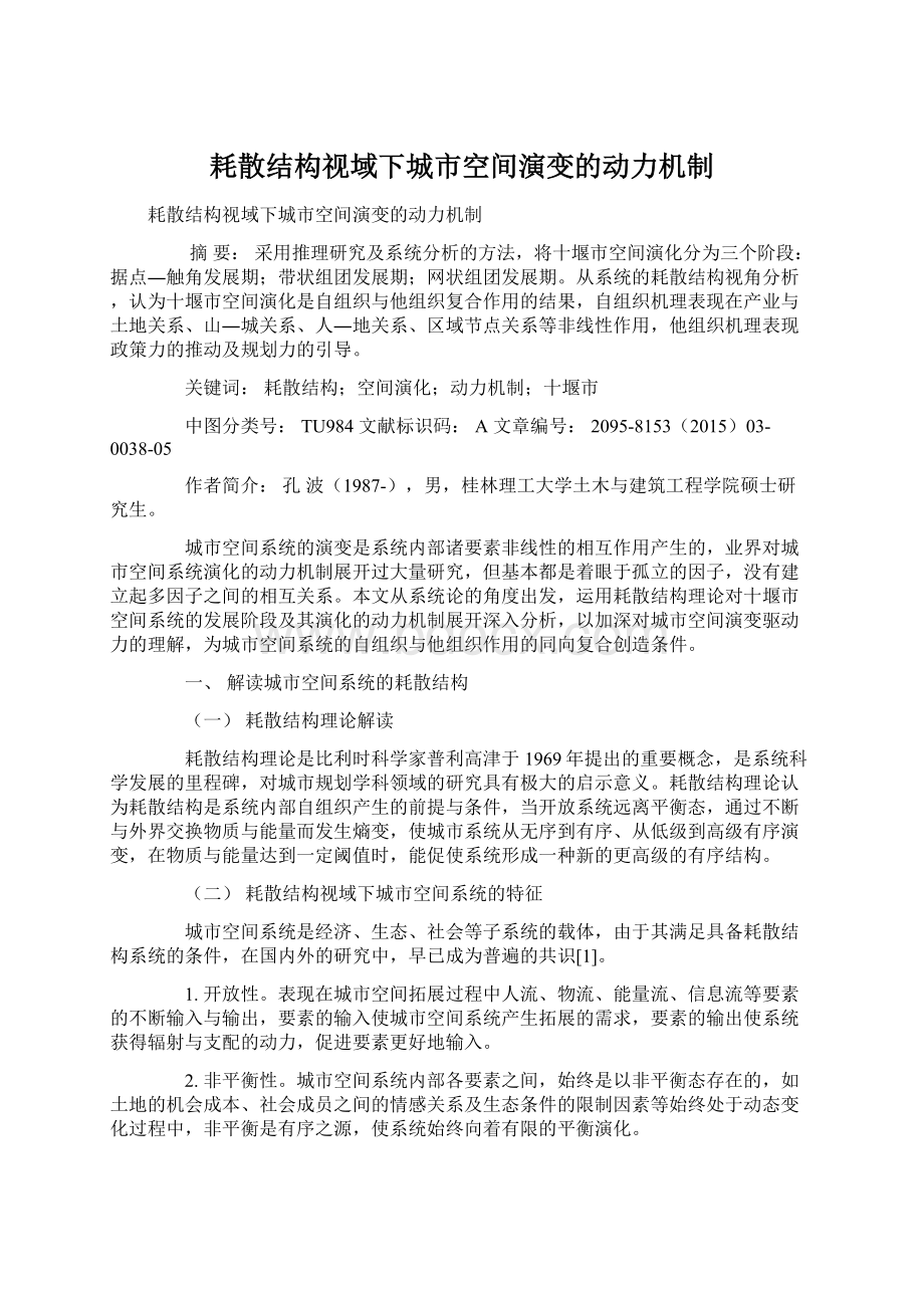 耗散结构视域下城市空间演变的动力机制.docx_第1页