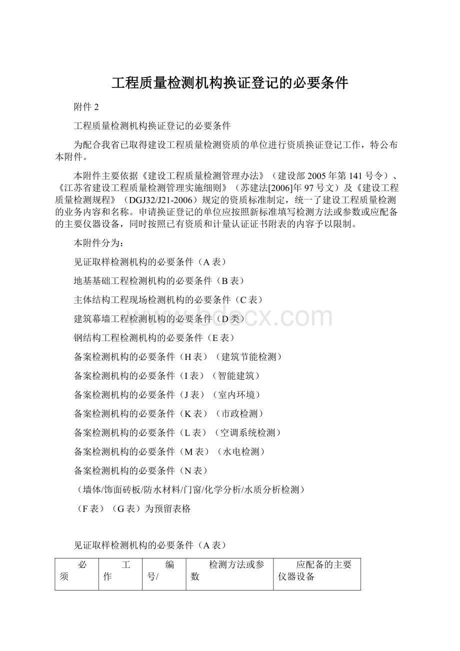 工程质量检测机构换证登记的必要条件文档格式.docx_第1页