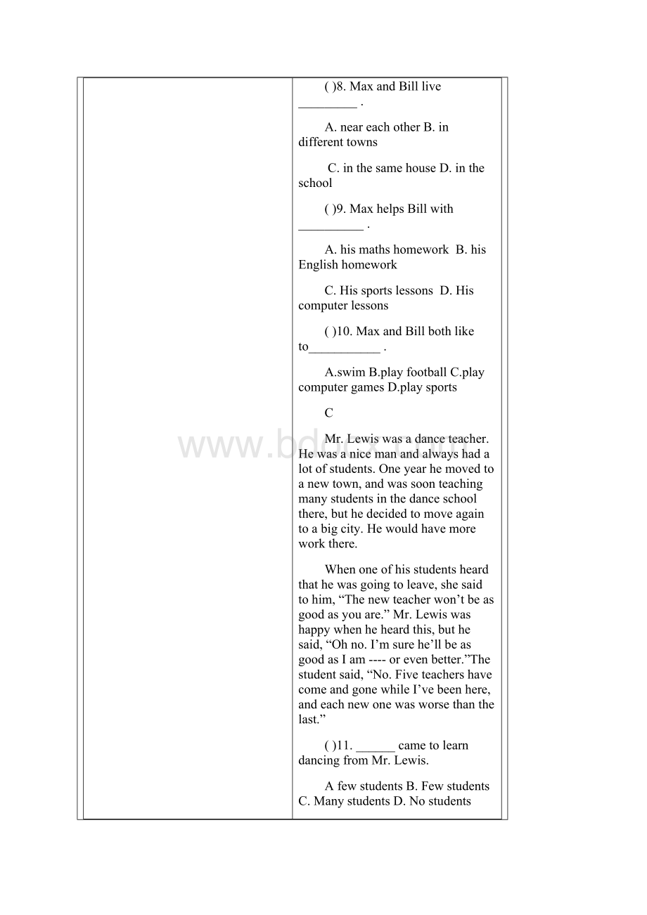 初二年级英语阅读理解试题库及答案解析Word文件下载.docx_第3页