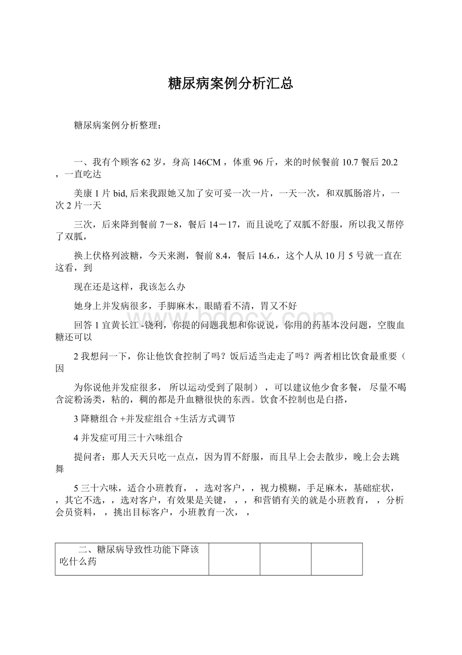 糖尿病案例分析汇总Word文件下载.docx_第1页