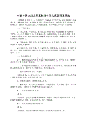 村森林防火应急预案村森林防火应急预案精选文档格式.docx