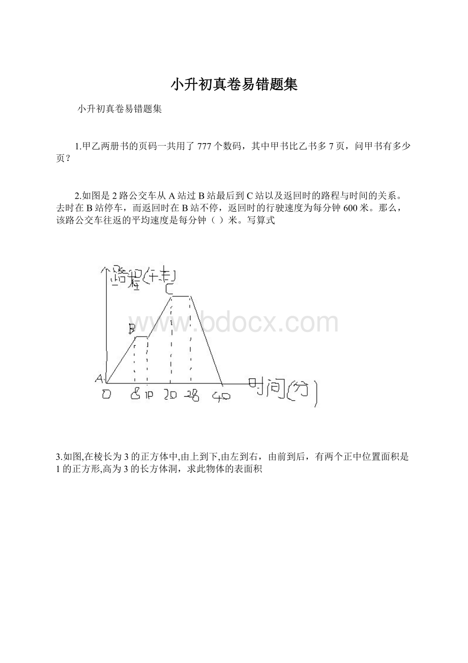 小升初真卷易错题集Word格式文档下载.docx