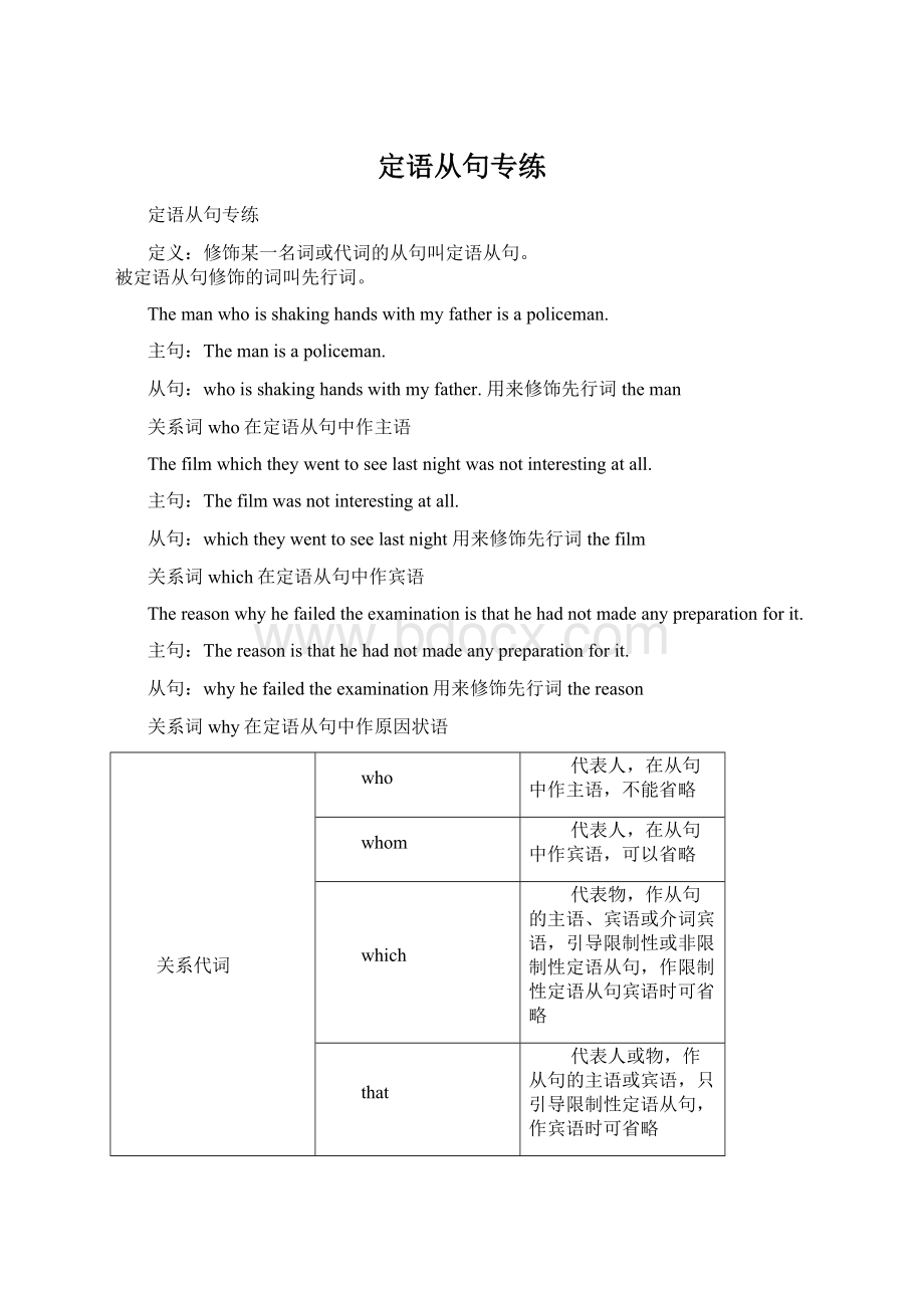 定语从句专练文档格式.docx