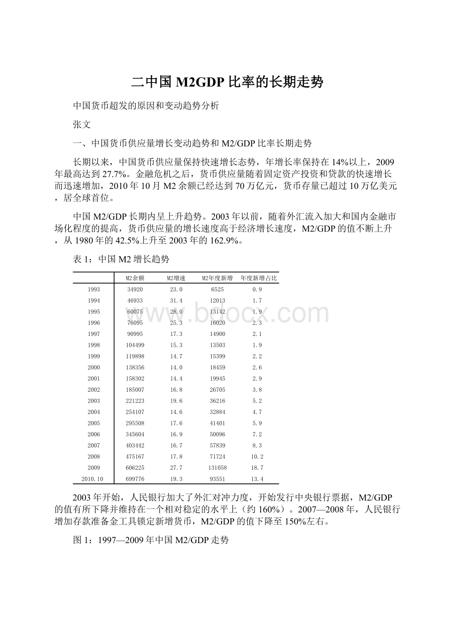 二中国M2GDP比率的长期走势.docx_第1页