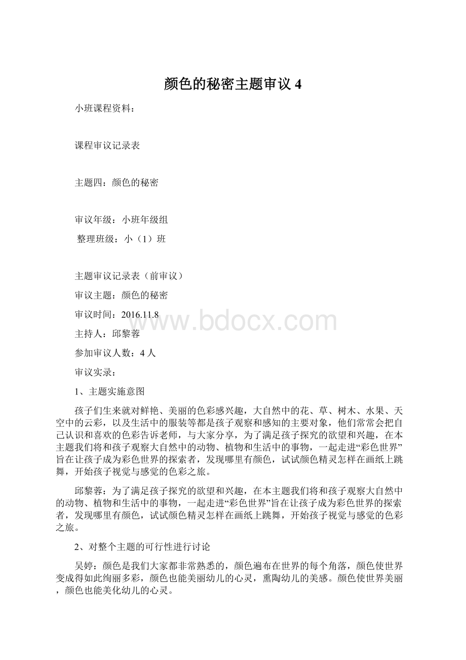 颜色的秘密主题审议4文档格式.docx