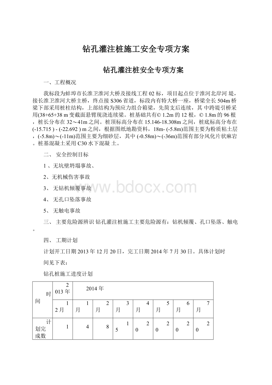 钻孔灌注桩施工安全专项方案文档格式.docx