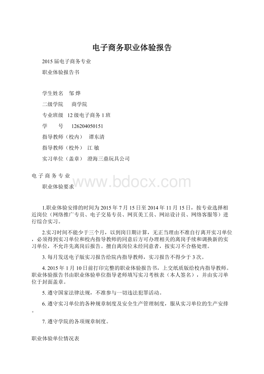 电子商务职业体验报告.docx