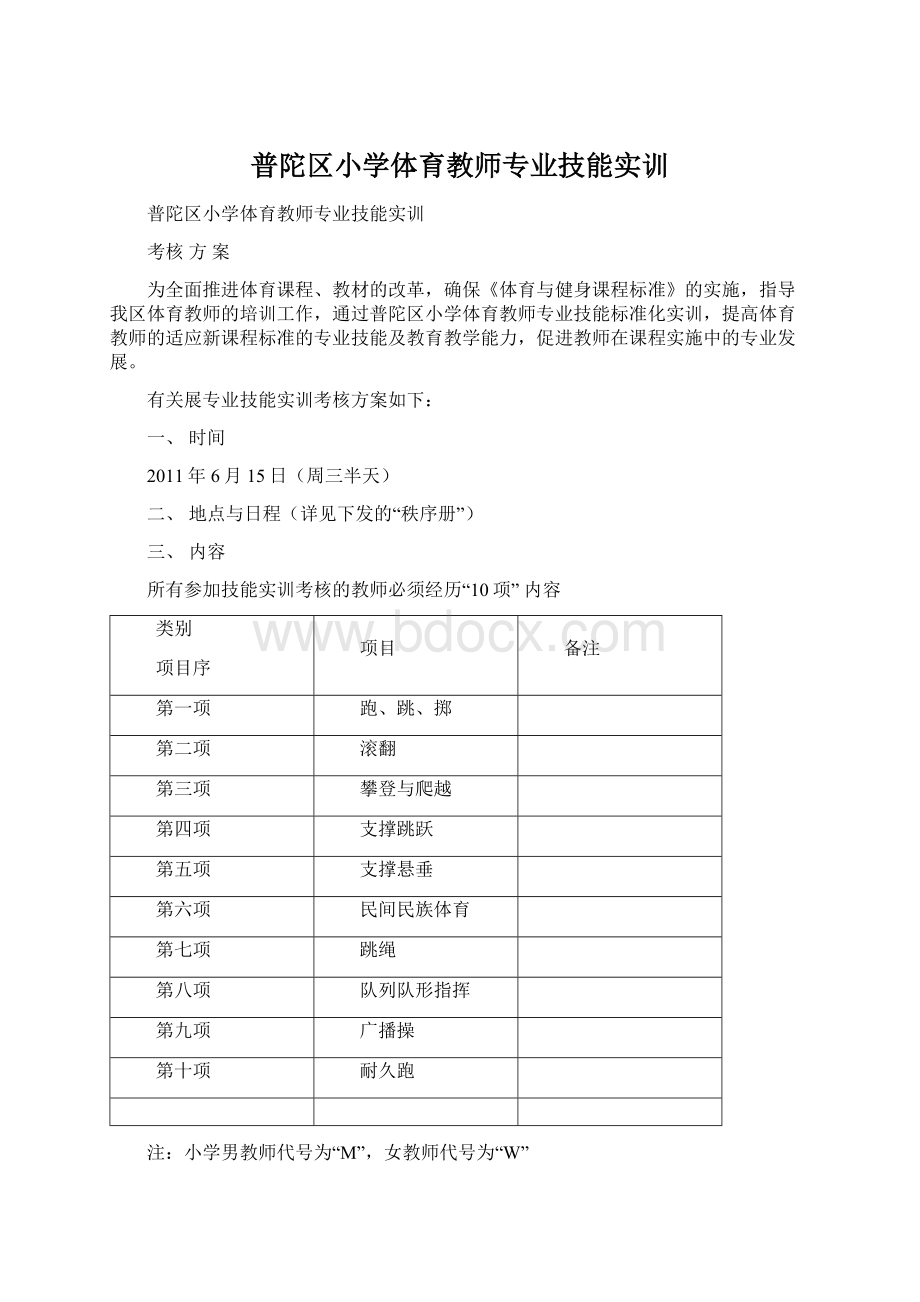 普陀区小学体育教师专业技能实训.docx