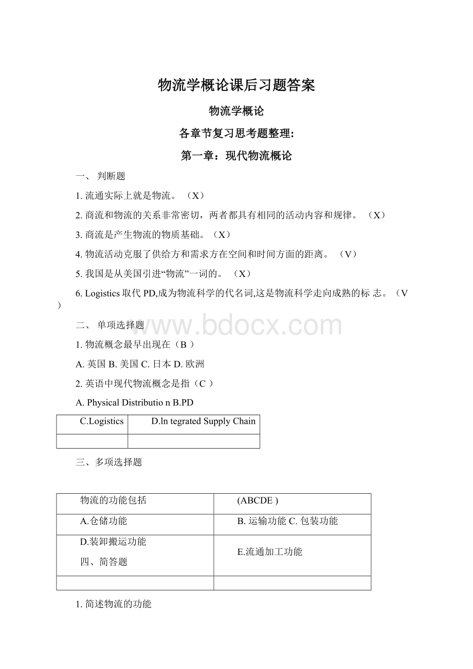 物流学概论课后习题答案Word下载.docx