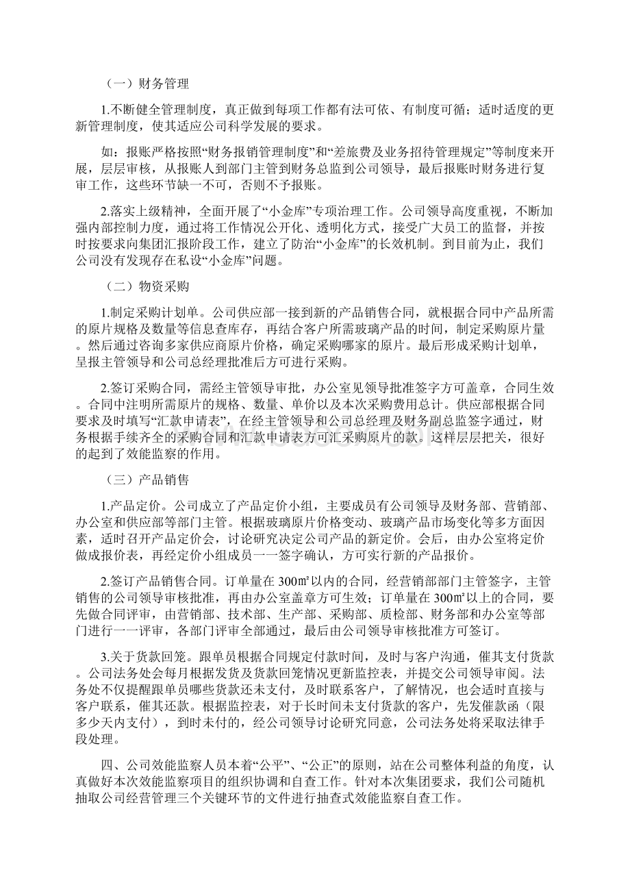 精品范文效能监察自查报告doc.docx_第2页