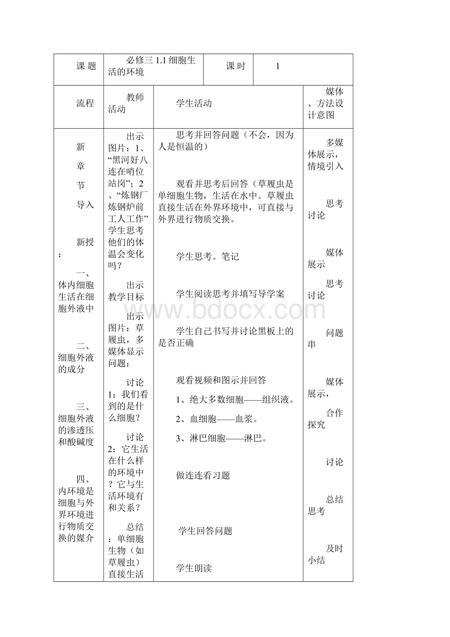 细胞生活的环境教学设计.docx_第3页