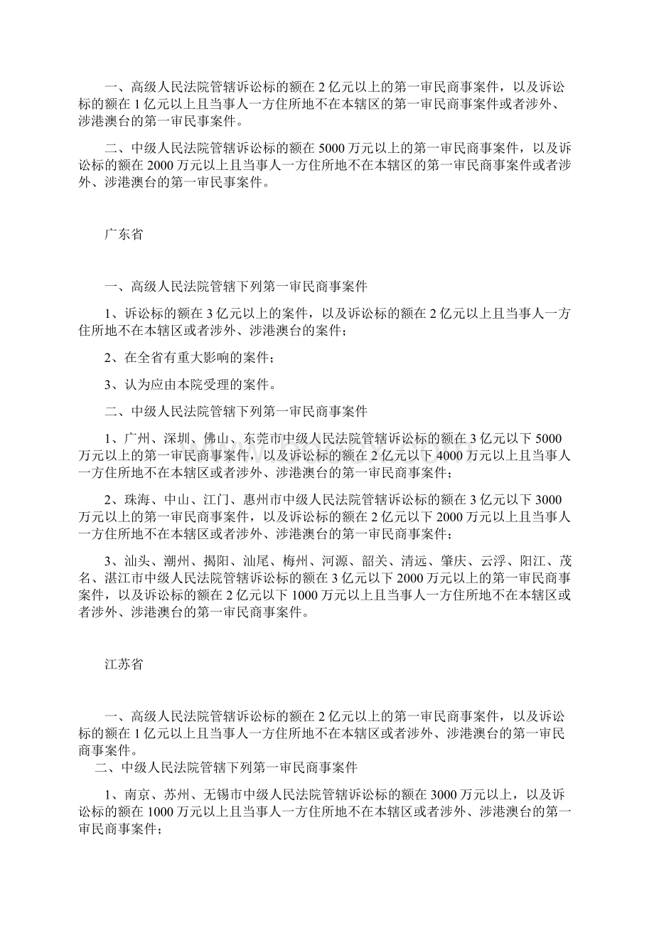 最高法院调整第一审民商事案件级别管辖标准文档格式.docx_第2页