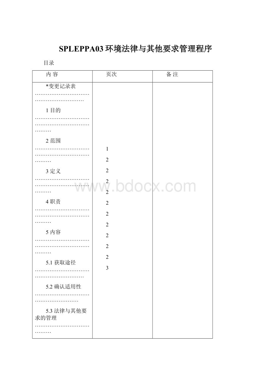 SPLEPPA03环境法律与其他要求管理程序Word文档格式.docx_第1页