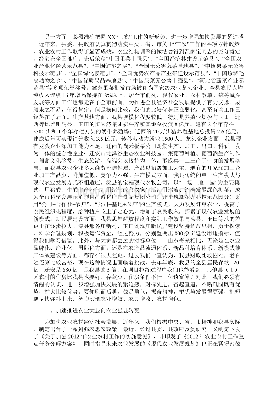 在全县农业农村工作会议上的讲话Word文档下载推荐.docx_第2页