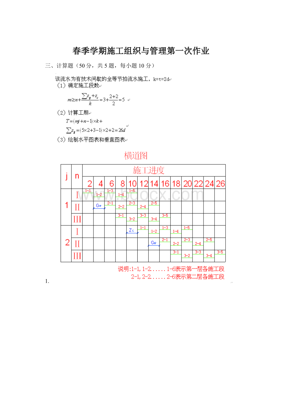 春季学期施工组织与管理第一次作业.docx_第1页