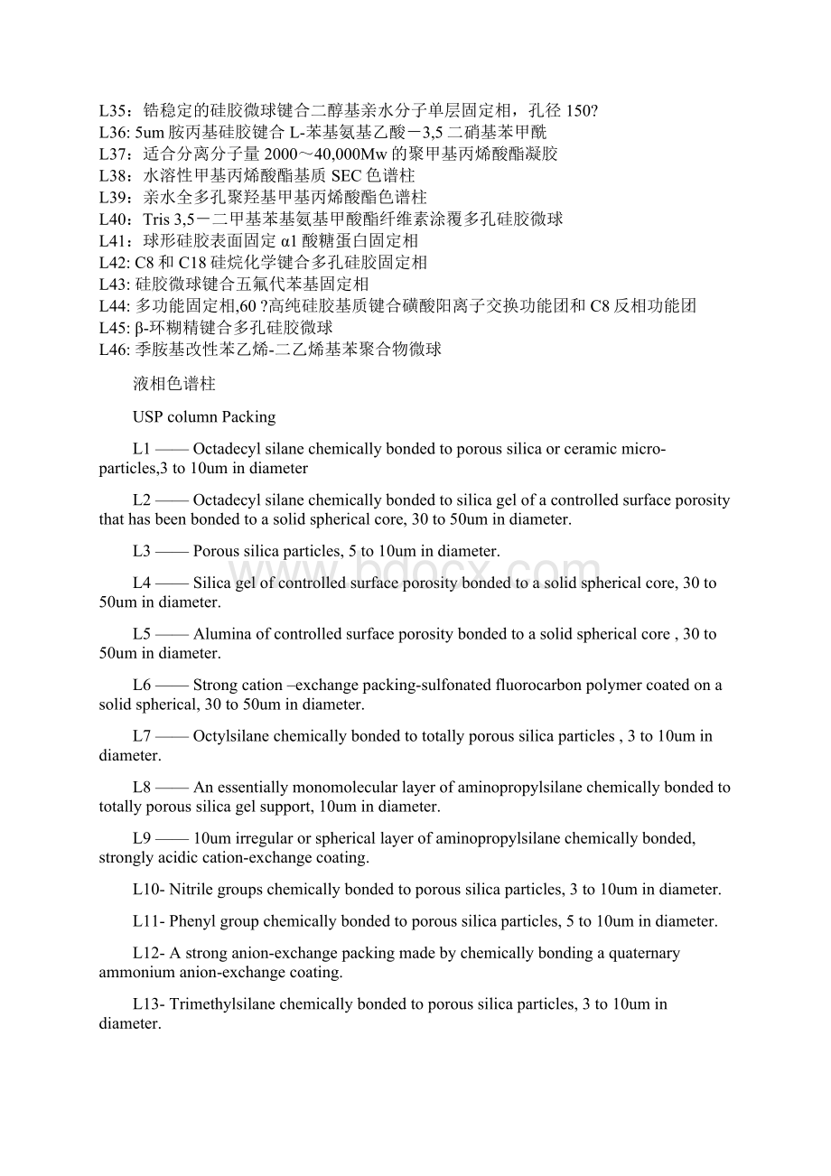 USP关于色谱柱填料的规定Word格式文档下载.docx_第2页