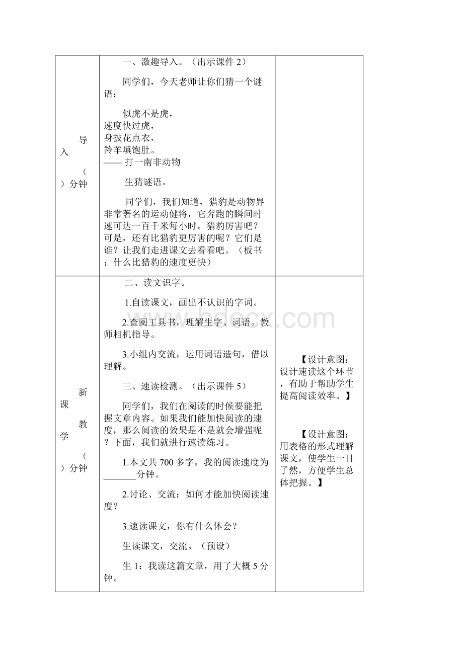 秋最新统编部编版五年级语文上册 什么比猎豹的速度更快 教案.docx_第2页