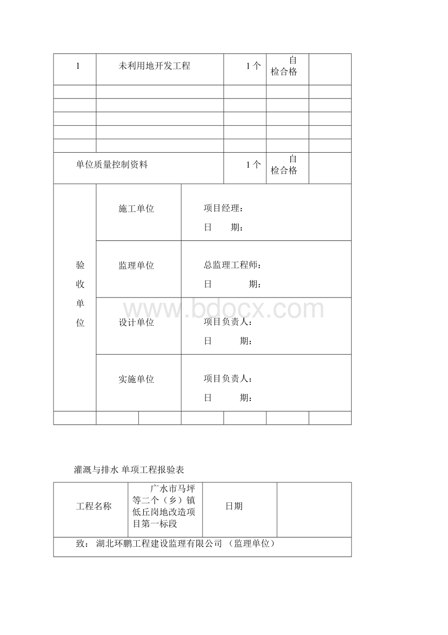 项目子项目单项工程报验表Word文档格式.docx_第3页